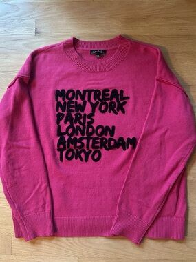 CHARLIE B Bright Pink Crewneck Sweater XL